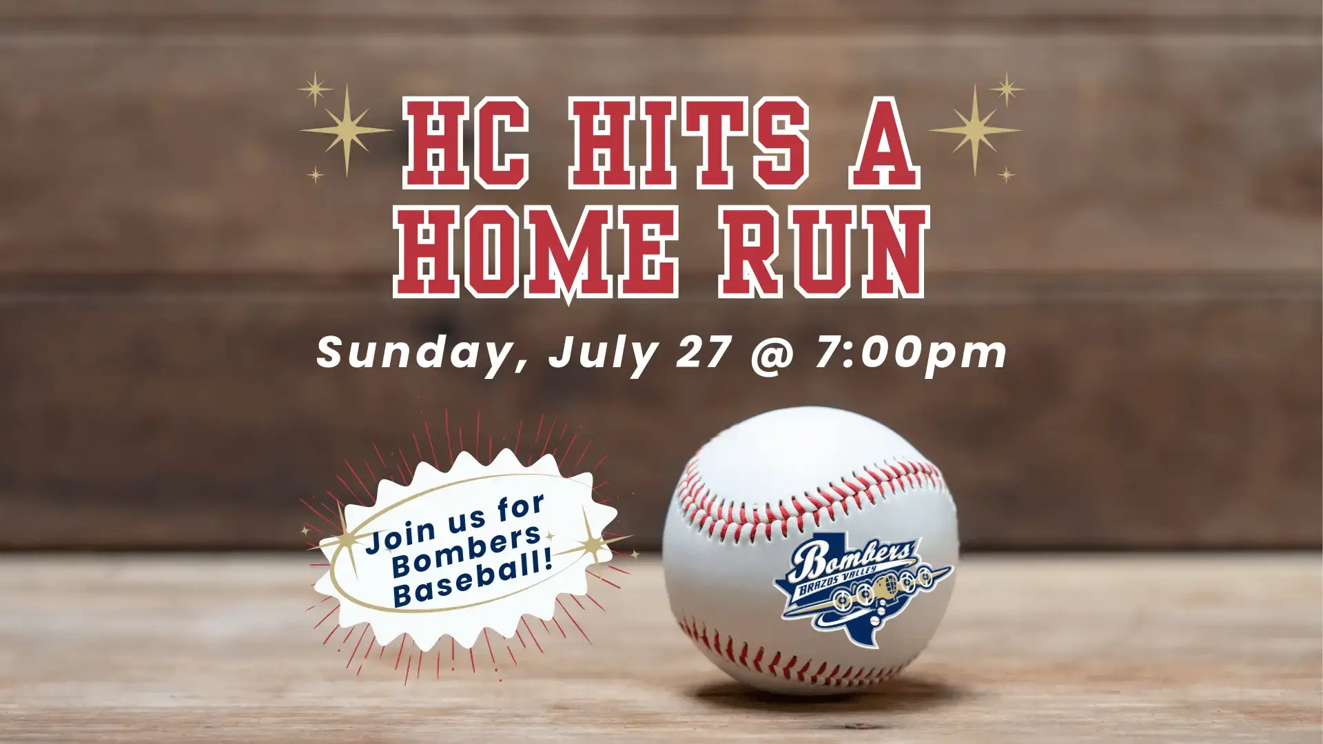 HC Hits a Home Run - Sunday, July 27 @ 7:00pm