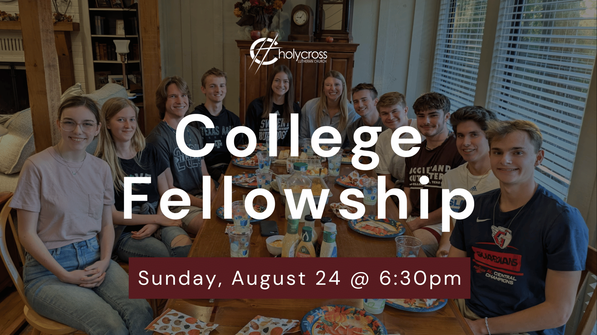 Holy Cross College Fellowship - Sunday, August 24 @ 6:30pm