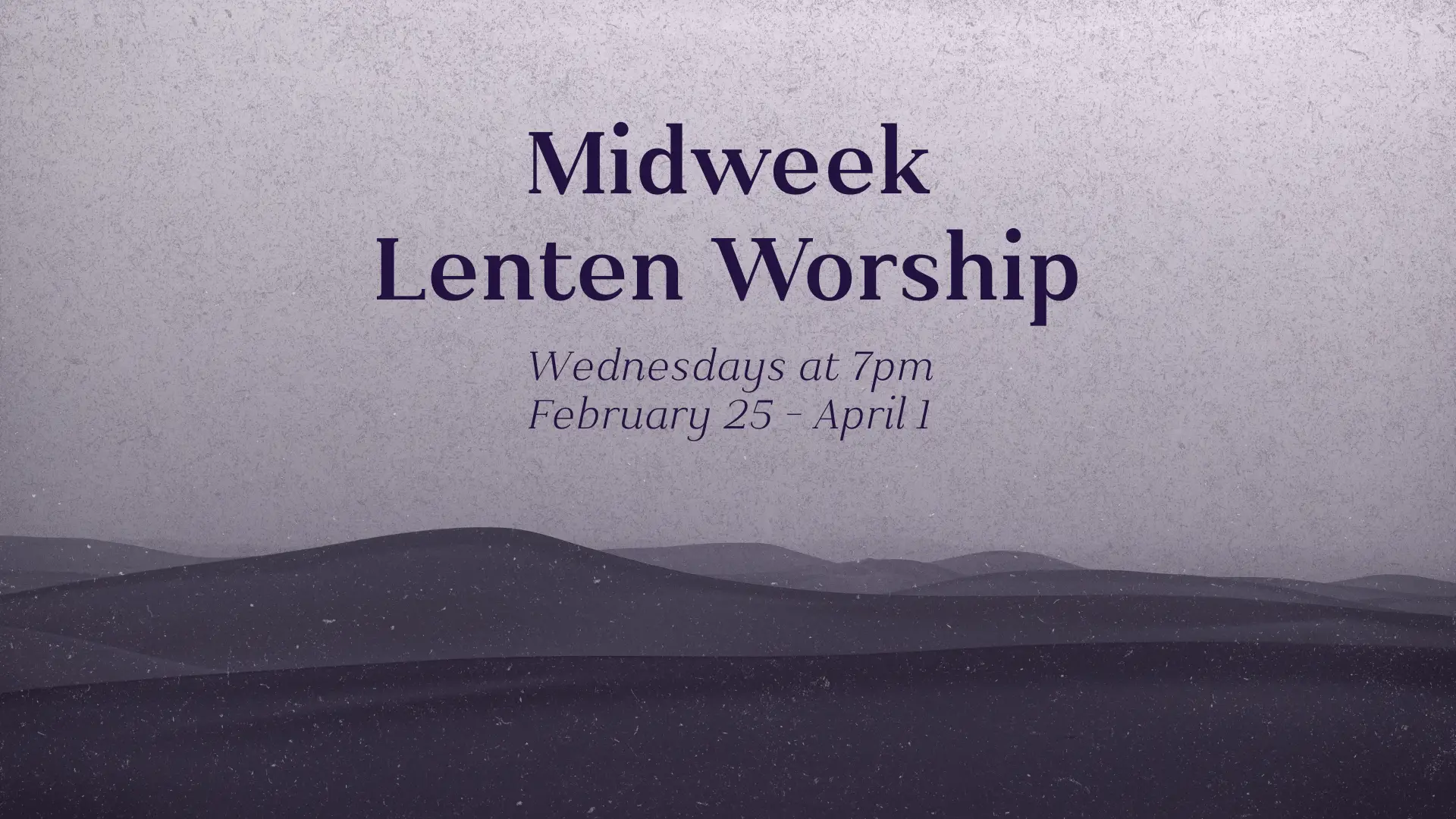Midweek Lenten Worship